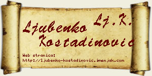 Ljubenko Kostadinović vizit kartica